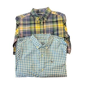 Lot of 2 Button Down Shirts Ralph Lauren Vineyard Vines Boys Sz 7 Preppy Resort